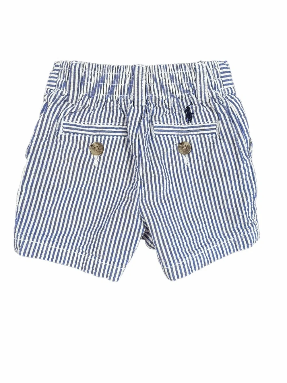 RALPH LAUREN Stretch Cotton Seersucker Shorts - 6M
